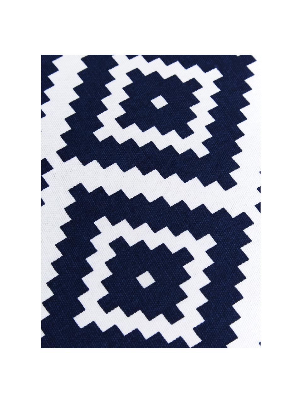 Cuscino sedia alto blu scuro/bianco Miami, Rivestimento: 100% cotone, Blu, Larg. 40 x Lung. 40 cm