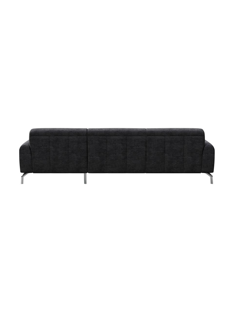 Sofa narożna z Zero Spot System Puzo, Tapicerka: 100% poliester z Zero Spo, Nogi: metal lakierowany, Ciemny szary, S 240 x G 165 cm