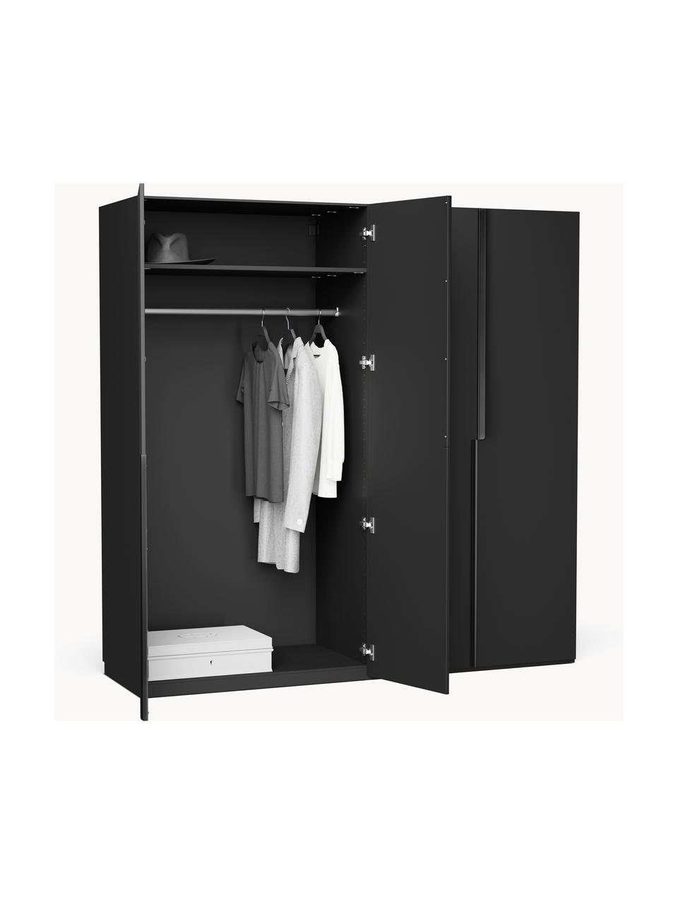 Armoire modulaire à portes battantes Leon, larg. 200 cm, plusieurs variantes, Noir, Basic Interior, larg. 200 x haut. 200 cm