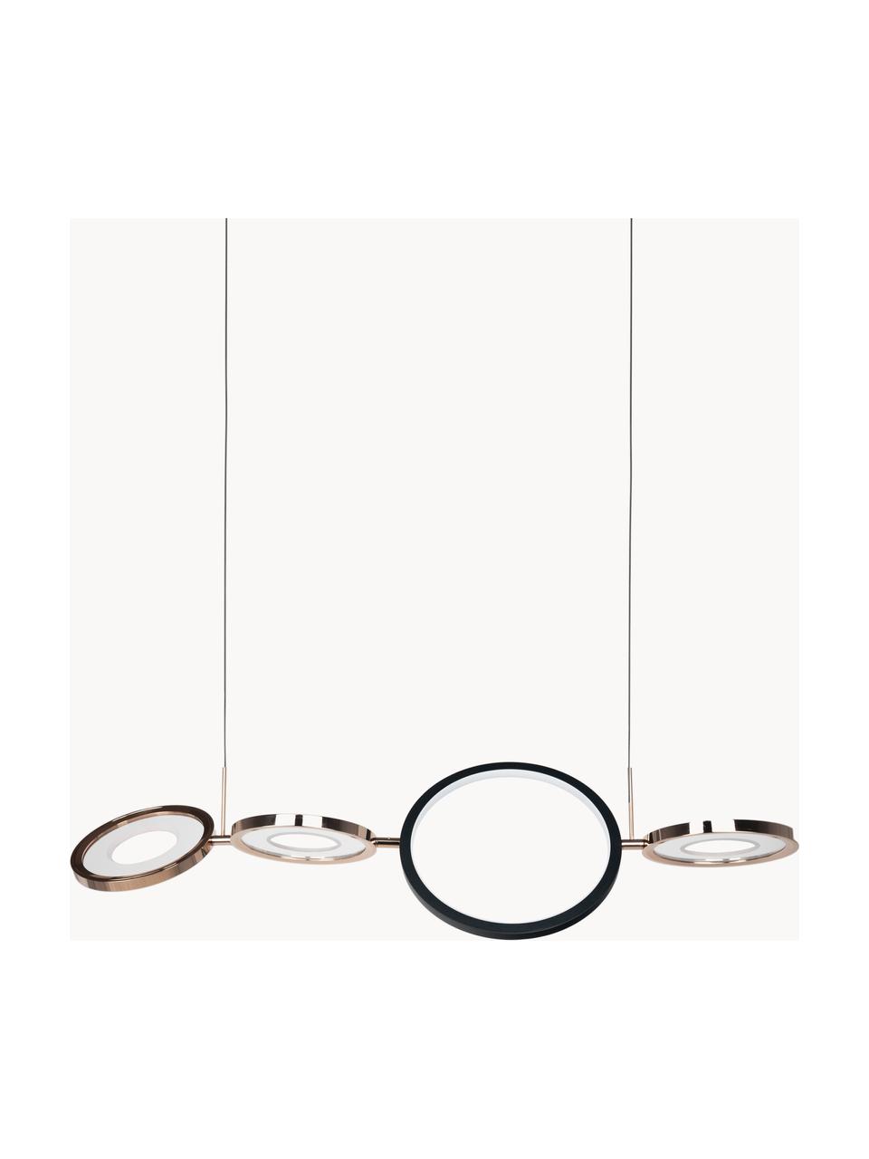 Grote LED hanglamp Seppia, Lampenkap: gepoedercoat metaal, acry, Goudkleurig, zwart, B 30 x H 15 cm