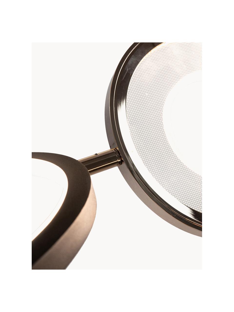 Grote LED hanglamp Seppia, Lampenkap: gepoedercoat metaal, acry, Goudkleurig, zwart, B 30 x H 15 cm