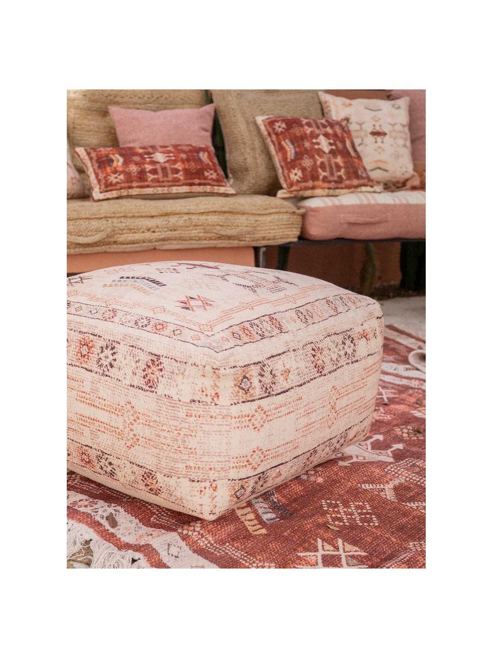 Federa arredo boho color rosso/beige Tanger, 100% cotone, Rosso, beige, Larg. 30 x Lung. 60 cm