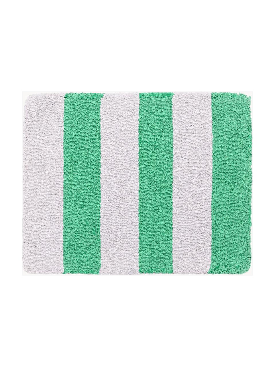 Sets de table tuftés à la main Kio Stripe, 4 pièces, 100 % coton, Vert, blanc, larg. 35 x long. 45 cm