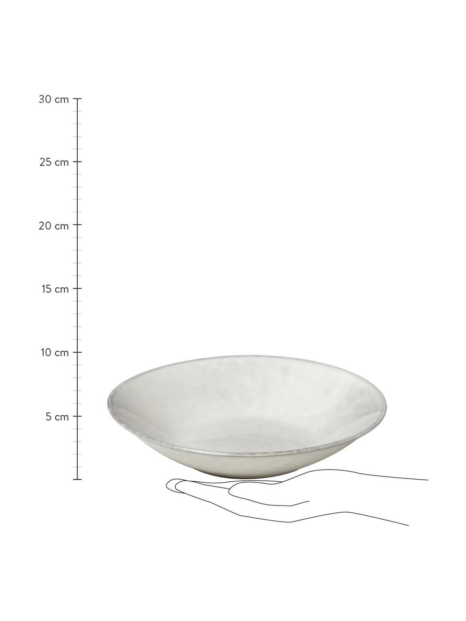 Assiettes creuses artisanales Nordic Sand, 4 pièces, Grès cérame, Tons gris et beiges, Ø 22 x haut. 5 cm