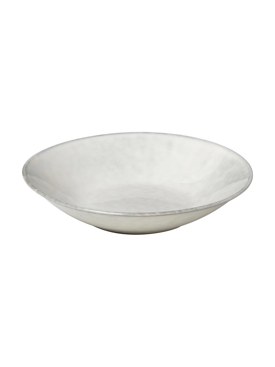 Assiettes creuses artisanales Nordic Sand, 4 pièces, Grès cérame, Tons gris et beiges, Ø 22 x haut. 5 cm