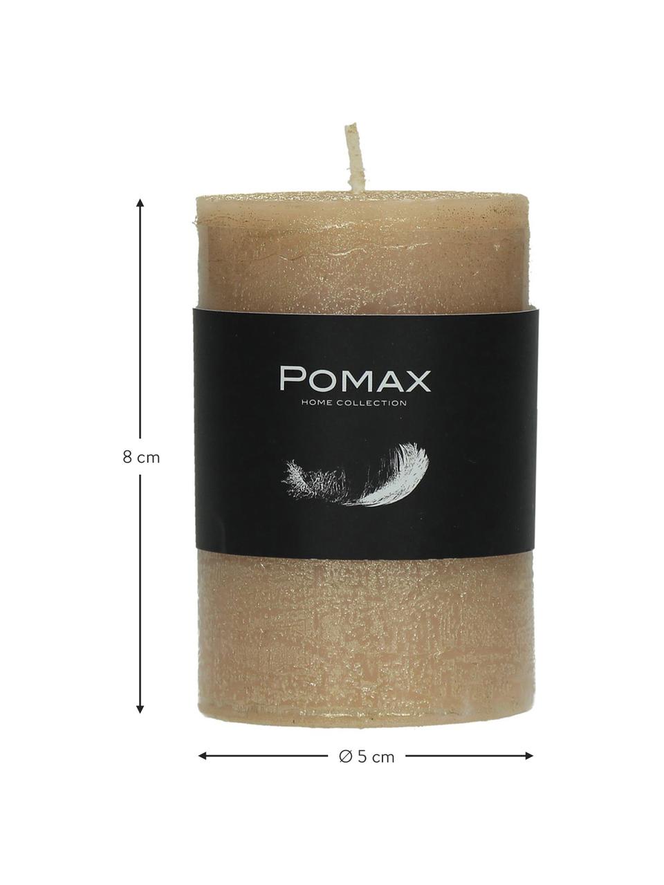 Malá stĺpová sviečka Arda, 80 % parafínový vosk, 20 % palmový vosk, Šampaň, Ø 5 x V 8 cm