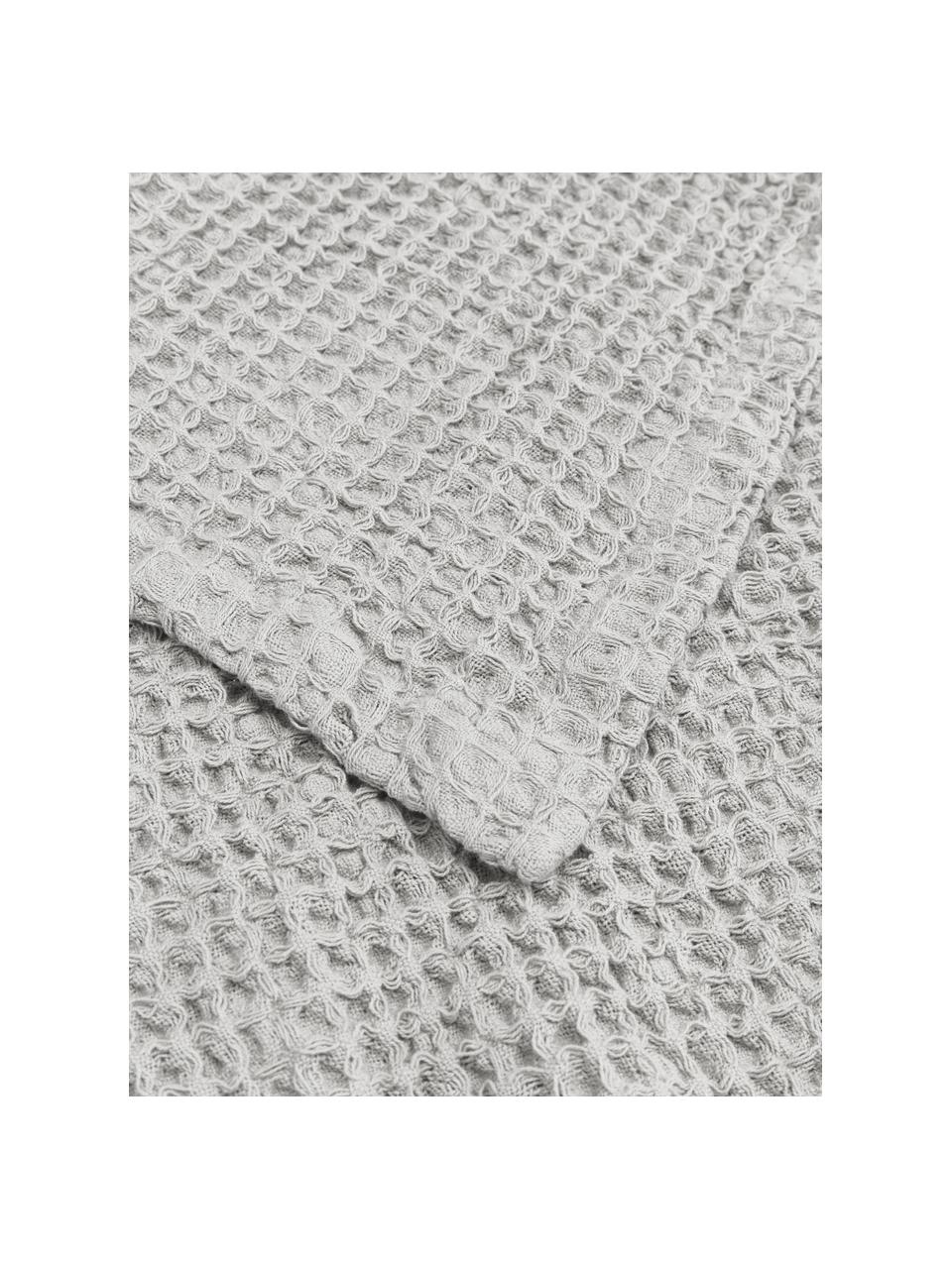 Couvre-lit gaufré coton bio gris clair Lois, Coton bio 100 %, certifié BCI, Gris clair, larg. 180 x long. 260 cm (pour lits jusqu'à 140 x 200 cm)