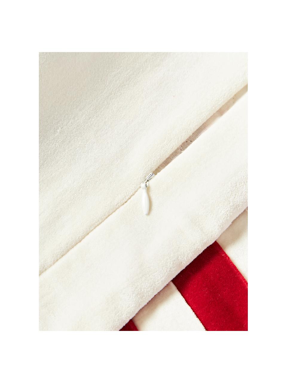 Housse de coussin en velours Doro, Velours de coton, Rouge, larg. 30 x long. 50 cm