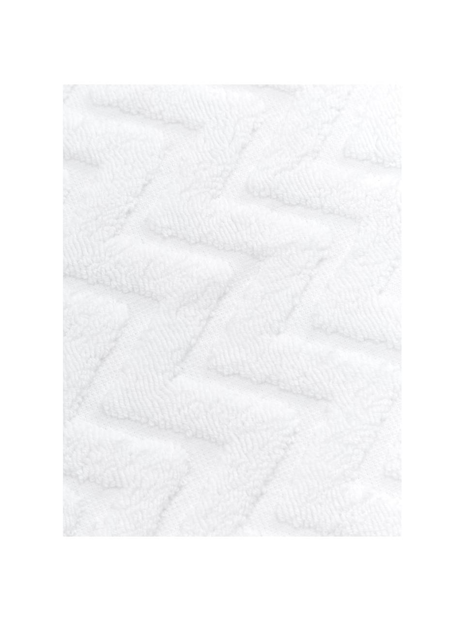 Asciugamano in cotone con motivo a rilievo Karma, 100% cotone
Qualità pesante, 600 g/m2, Bianco, nero, Telo bagno, Larg. 90 x Lung. 150 cm