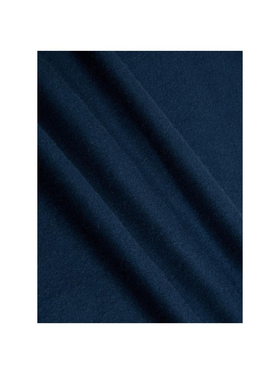 Flanelové povlaky na polštáře Biba, 2 ks, Tmavě modrá, Š 40 cm, D 80 cm