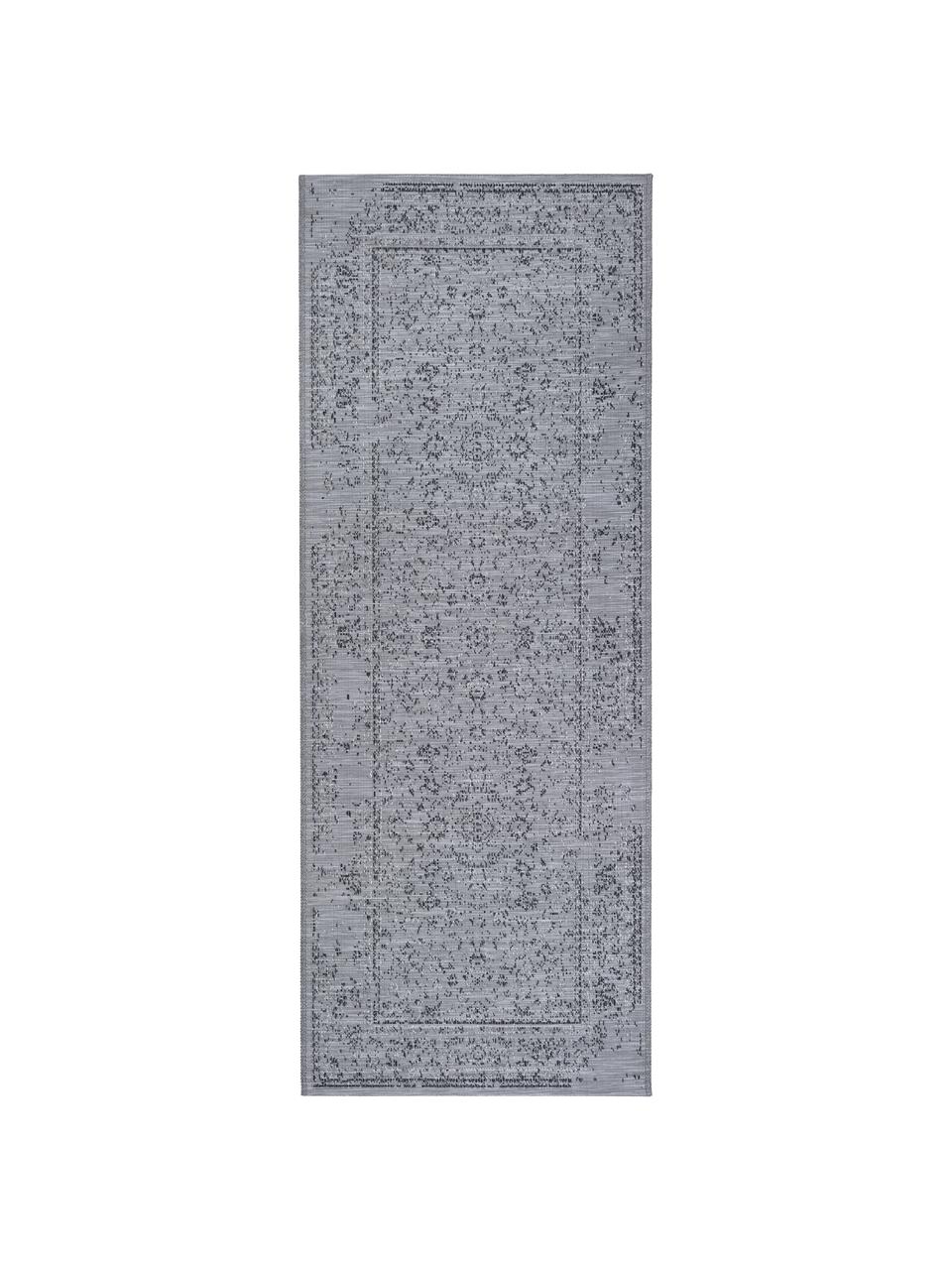 In- & Outdoor-Läufer Orient im Vintage Style, 100% Polypropylen, Grautöne, 77 x 200 cm