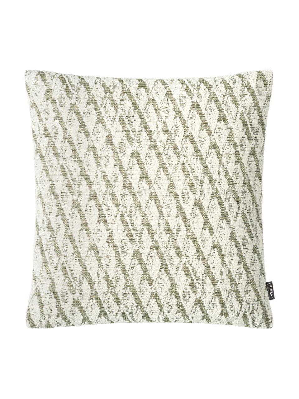 Housse de coussin 40x40 vert/blanc Illinois, Vert, blanc