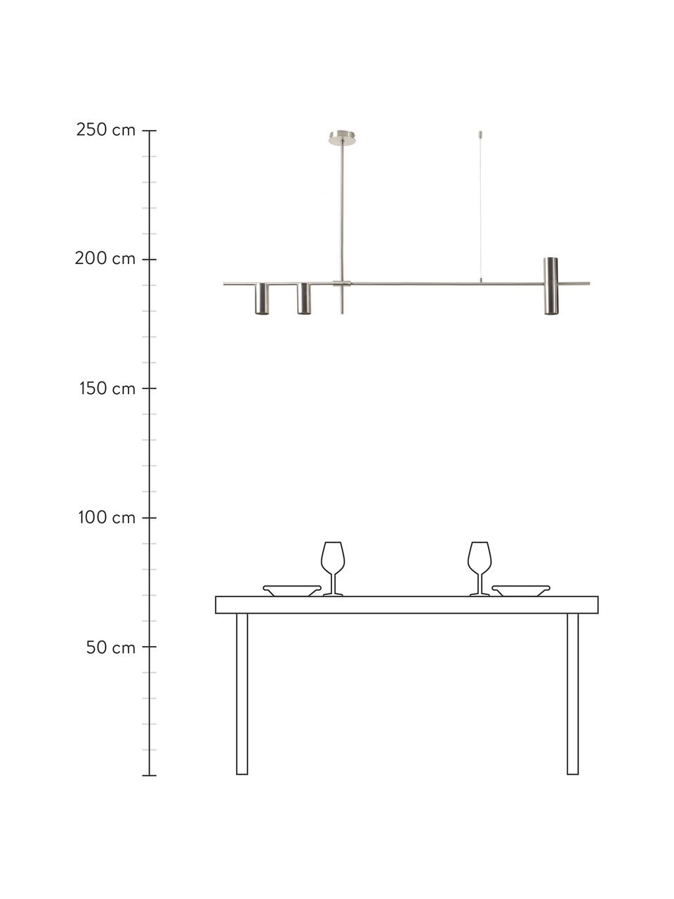 Veľká závesná lampa Cassandra, Odtiene matnej striebornej, Š 143 x H 73 cm
