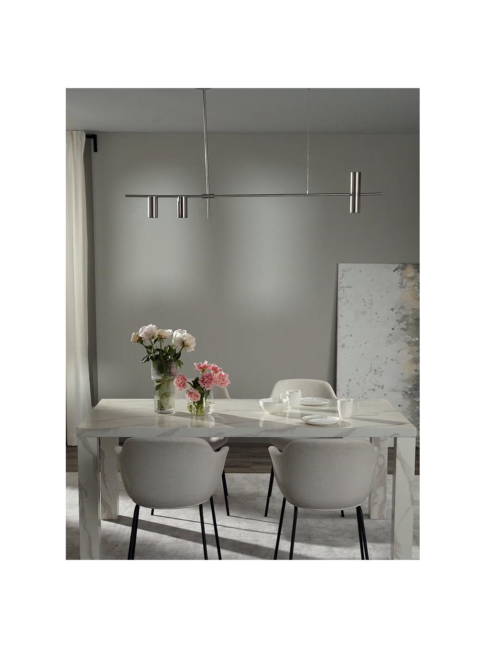 Lámpara de techo grande Cassandra, Pantalla: metal galvanizado, Anclaje: metal galvanizado, Estructura: metal galvanizado, Plateado mate, An 143 x Al 73 cm