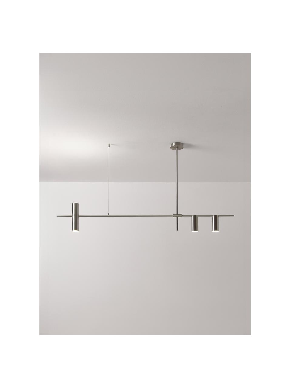 Grote hanglamp Cassandra, Metaal, verguld, Zilverkleurig, B 143 x H 73 cm