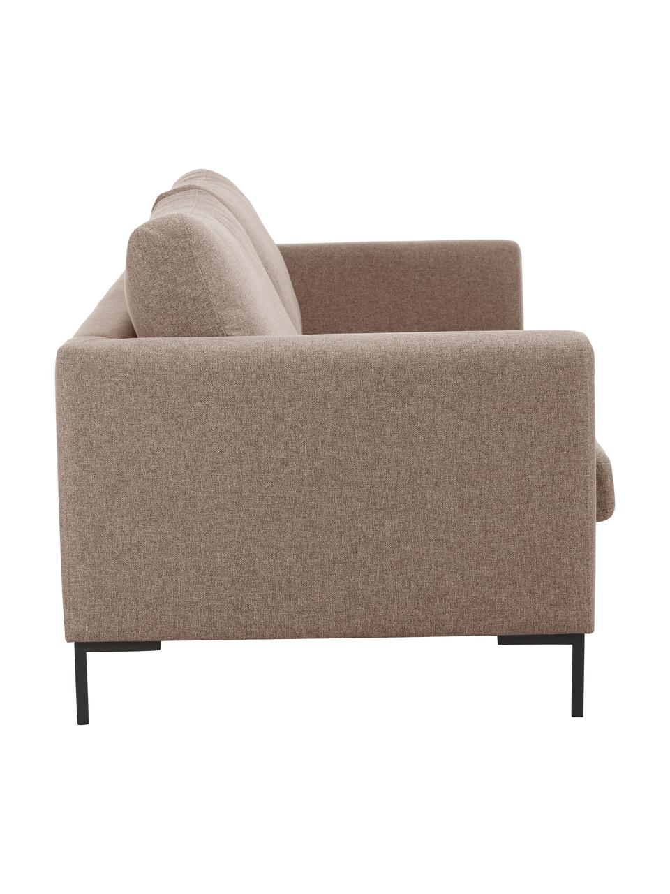 Bank Luna (3-zits), Bekleding: 100% polyester Met 35.000, Frame: massief beukenhout, Poten: gegalvaniseerd metaal, Geweven stof nougat, B 230 x H 95 cm