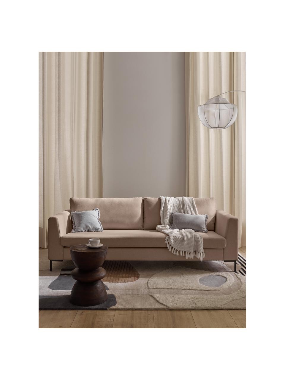 Sofa Luna (3-osobowa), Tapicerka: 100% poliester z certyfik, Stelaż: lite drewno bukowe, sklej, Nogi: metal galwanizowany, Taupe tkanina, S 230 x G 95 cm