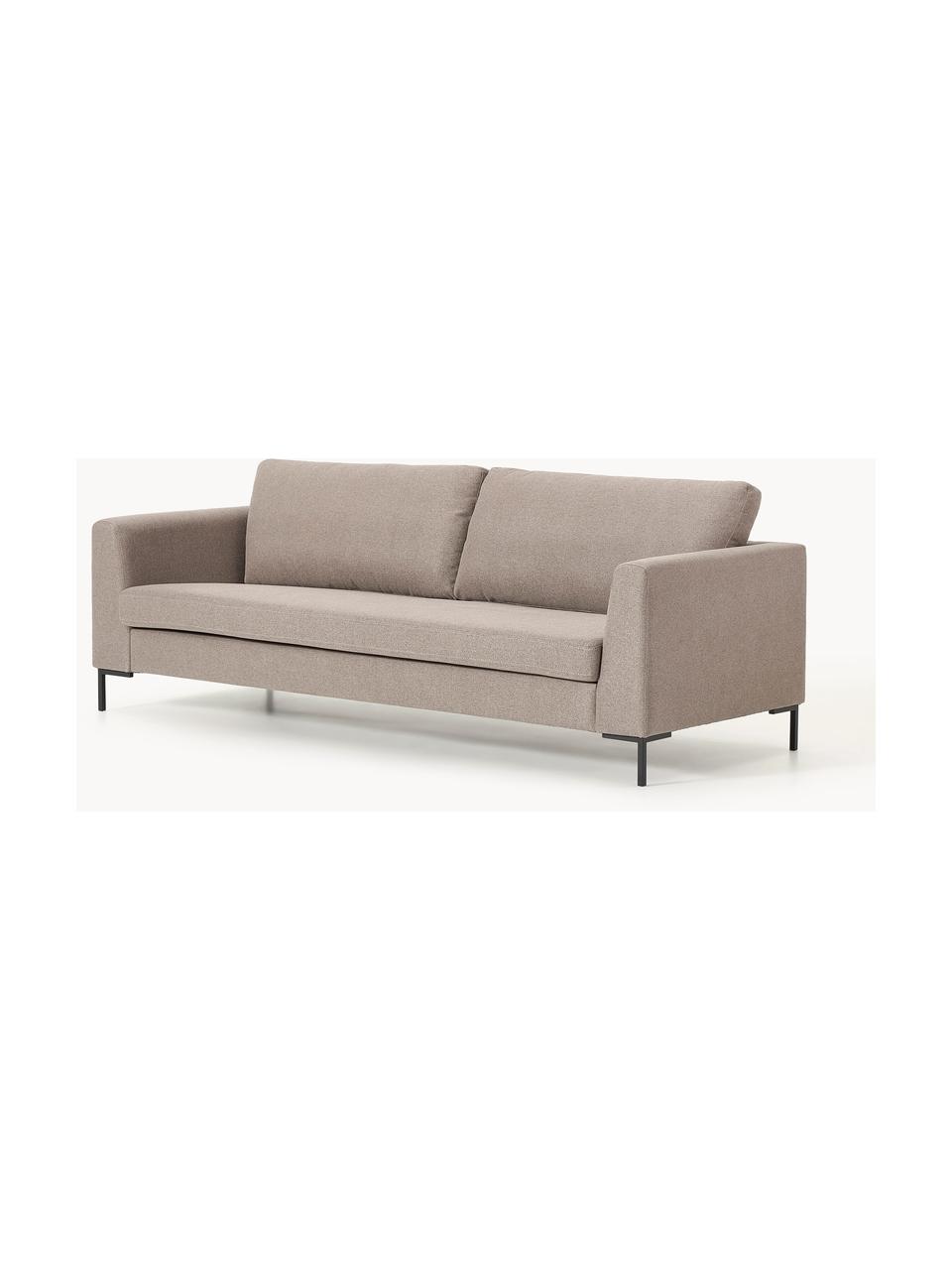 Sofa Luna (3-Sitzer), Bezug: 100 % Polyester Der strap, Gestell: Massives Buchenholz, Schi, Füße: Metall, galvanisiert Das , Webstoff Taupe, B 230 x T 95 cm