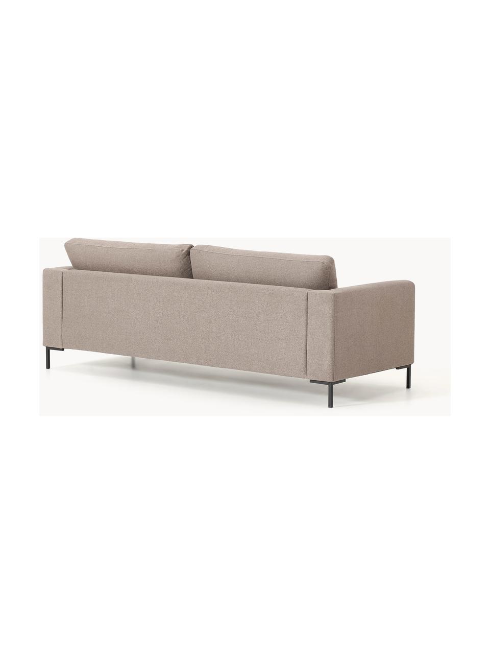 Sofa Luna (3-Sitzer), Bezug: 100 % Polyester Der strap, Gestell: Massives Buchenholz, Schi, Füße: Metall, galvanisiert Das , Webstoff Taupe, B 230 x T 95 cm