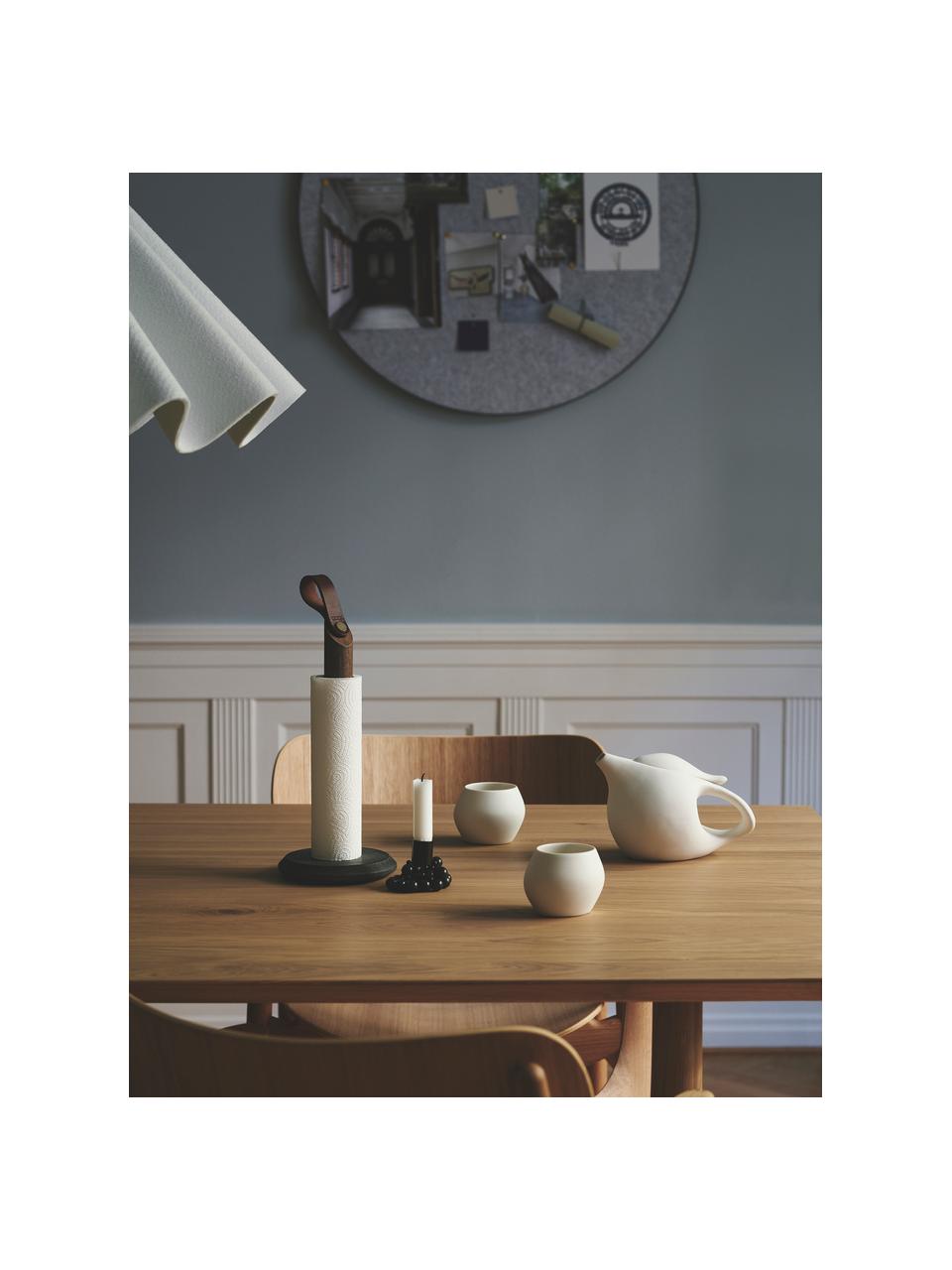 Keuken rolhouder Grab van eikenhout, Stang: eikenhout, Voet: beton, Donker hout,grijs, Ø 15 x H 32 cm