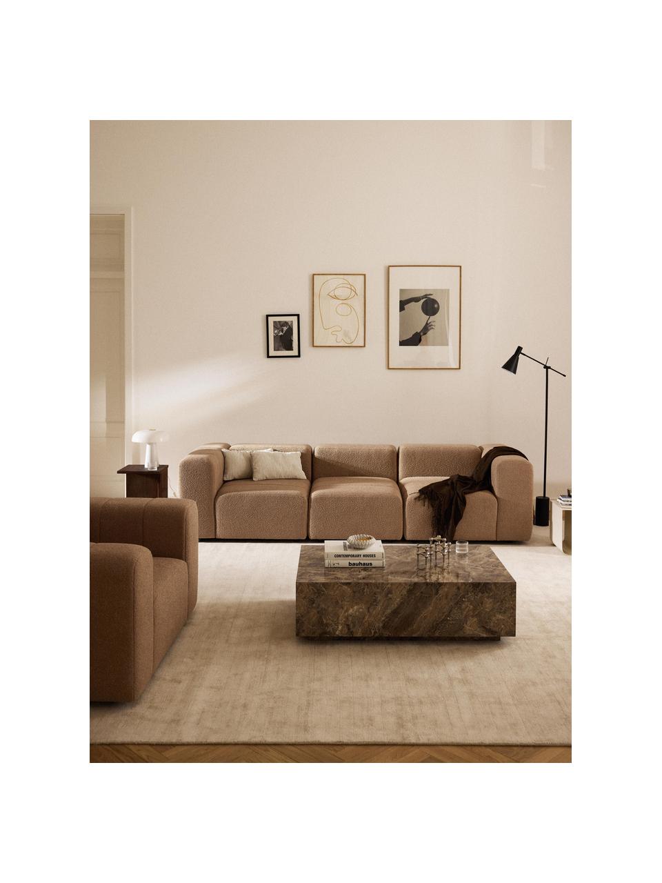 Modulares Bouclé-Sofa Lena (4-Sitzer), Bezug: Bouclé (93 % Polyester, 6, Gestell: Buchenholz, Spanplatte, H, Bouclé Beige, B 287 x T 106 cm