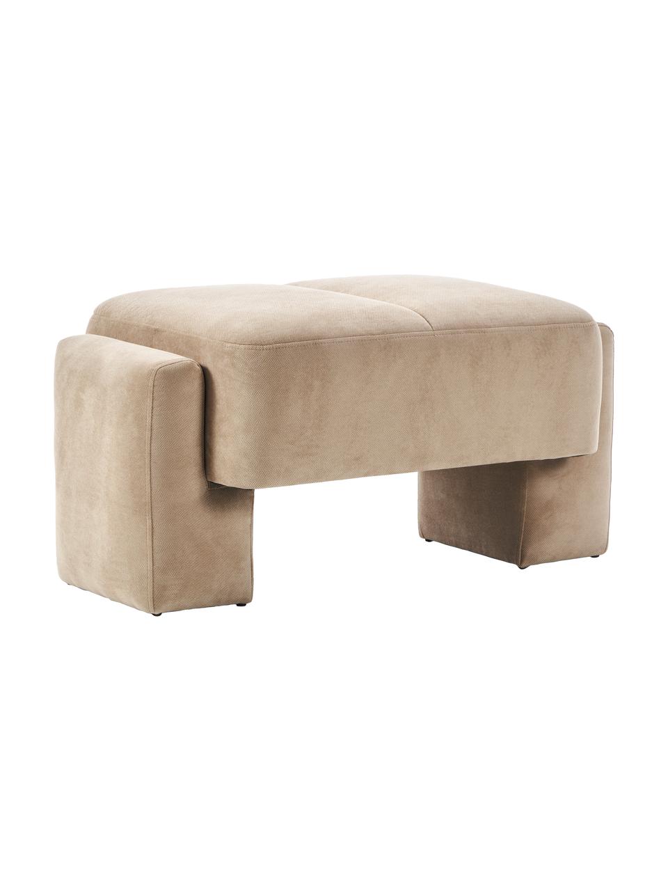 Puf Bobi, Tapicerka: 88% poliester, 12% nylon , Stelaż: lite drewno sosnowe, Piaskowa tkanina, S 90 x G 55 cm