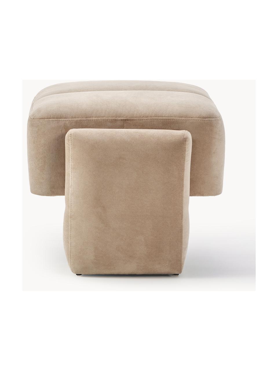 Pouf Bobi, Tissu beige, larg. 90 x long. 55 cm