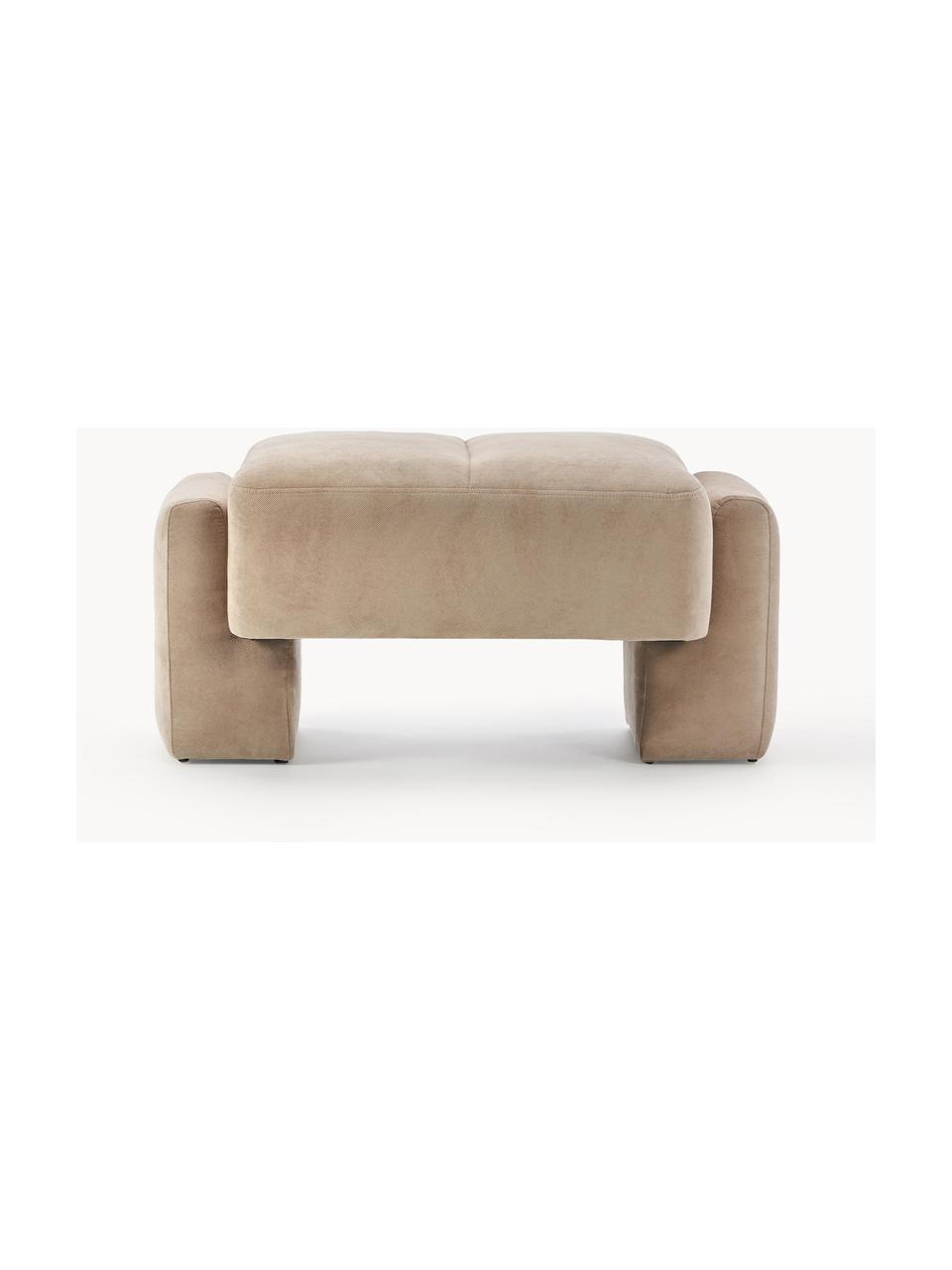 Pouf Bobi, Tissu beige, larg. 90 x long. 55 cm