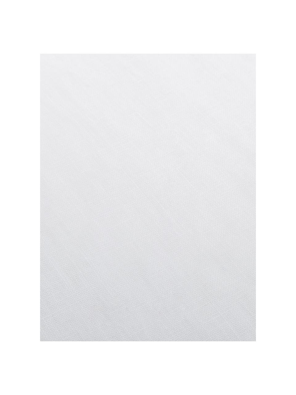 Linnen tafelkleed Lucka met franjes, Linnen, Wit, Voor 6 - 8 personen (B 150 x L 200 cm)