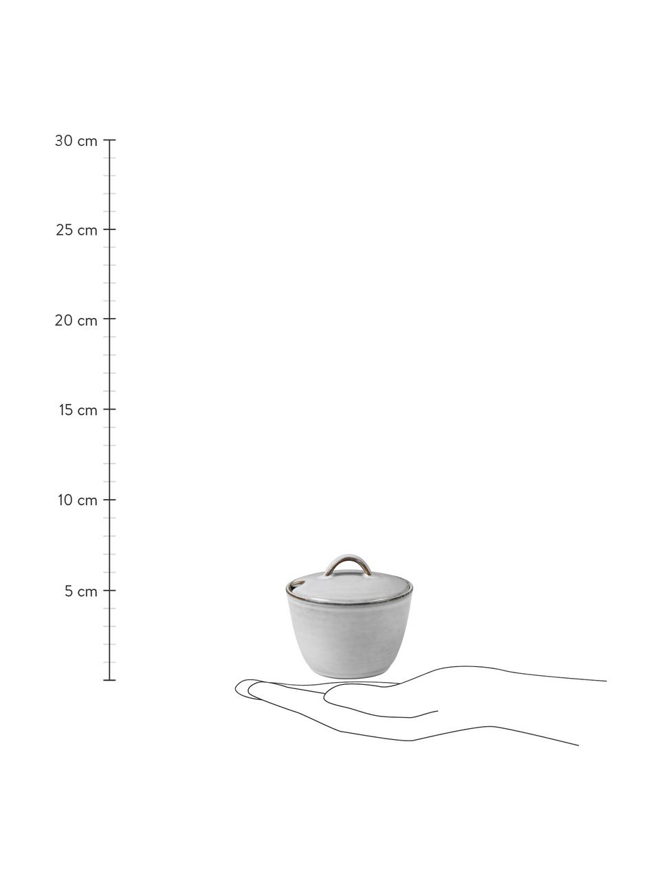 Ręcznie wykonana cukiernica Nordic Sand, Kamionka, Odcienie szarego, odcienie beżowego, Ø 10 x W 7 cm