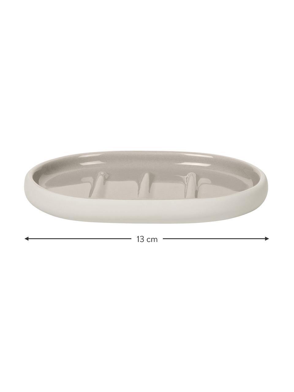 Portasapone in ceramica Sono, Ceramica, Beige, Larg. 13 x Alt. 2 cm