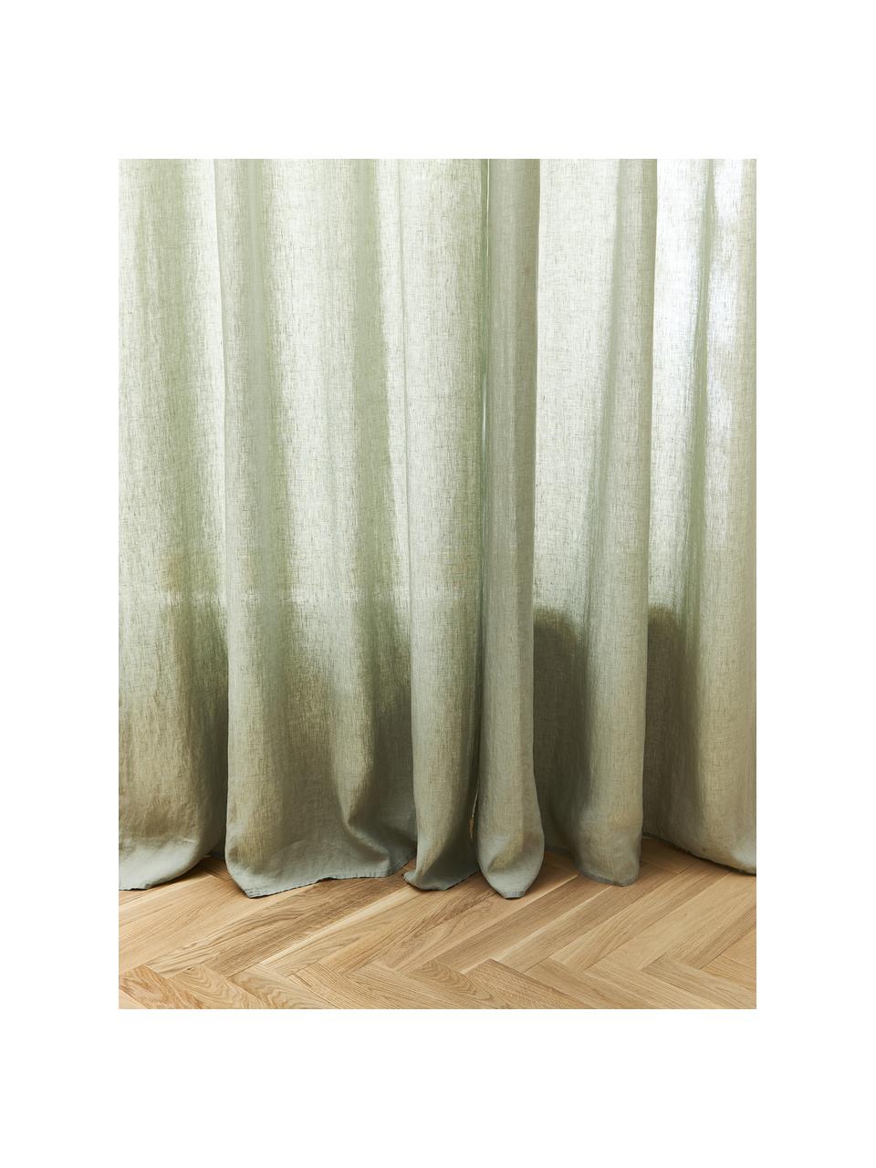 Rideaux semi-transparents avec coulisses supérieures Zaria, 2 pièces, 100 % pur lin

Le matériau est certifié STANDARD 100 by OEKO-TEX®, 6760CIT, Vert clair, larg. 135 x long. 260 cm