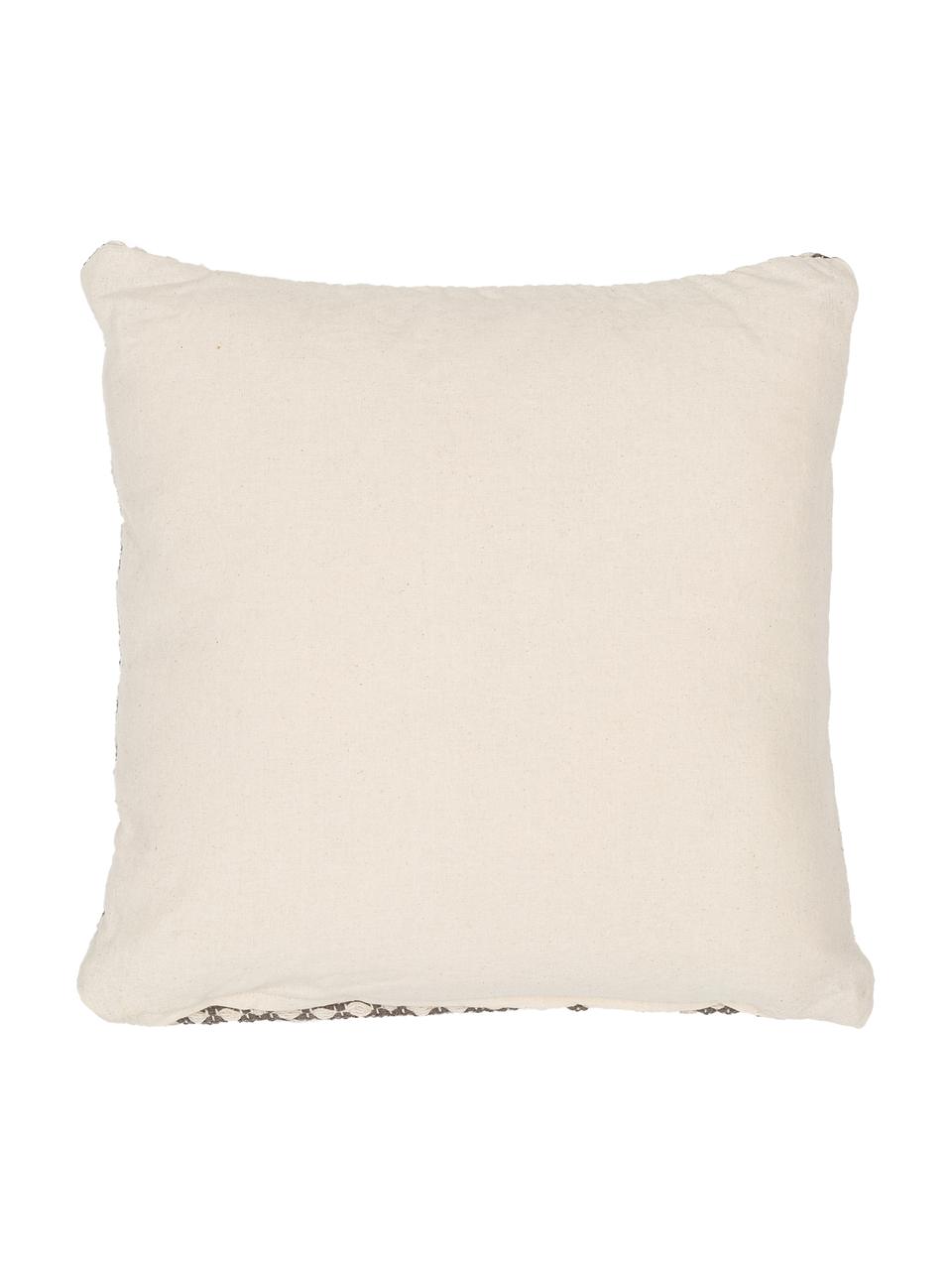 Dubbelzijdig kussen Diamond, Antraciet, lichtbeige, B 45 x L 45 cm