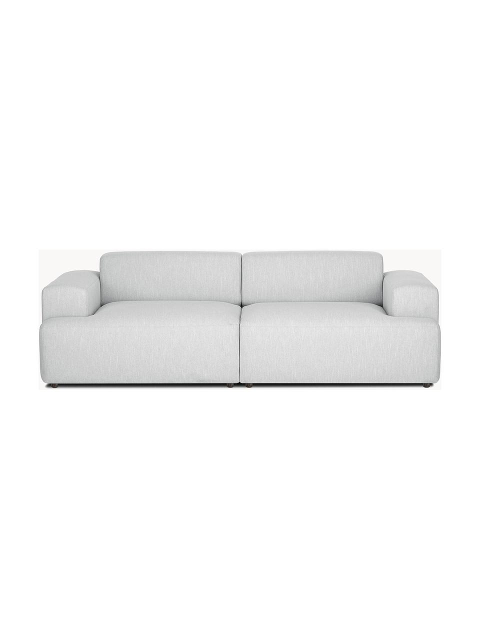 Sofa Melva (3-osobowa), Tapicerka: 100% poliester Dzięki tka, Stelaż: lite drewno sosnowe, cert, Nogi: tworzywo sztuczne, Jasnoszara tkanina, S 238 x G 101 cm