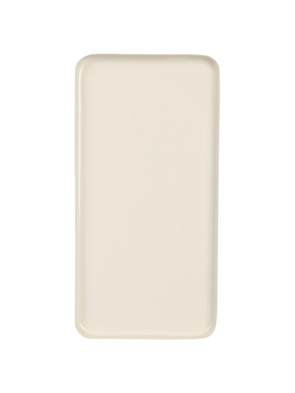 Deko-Tablett Rectangle aus Metall, Metall, beschichtet, Beige, B 21 x T 10 cm