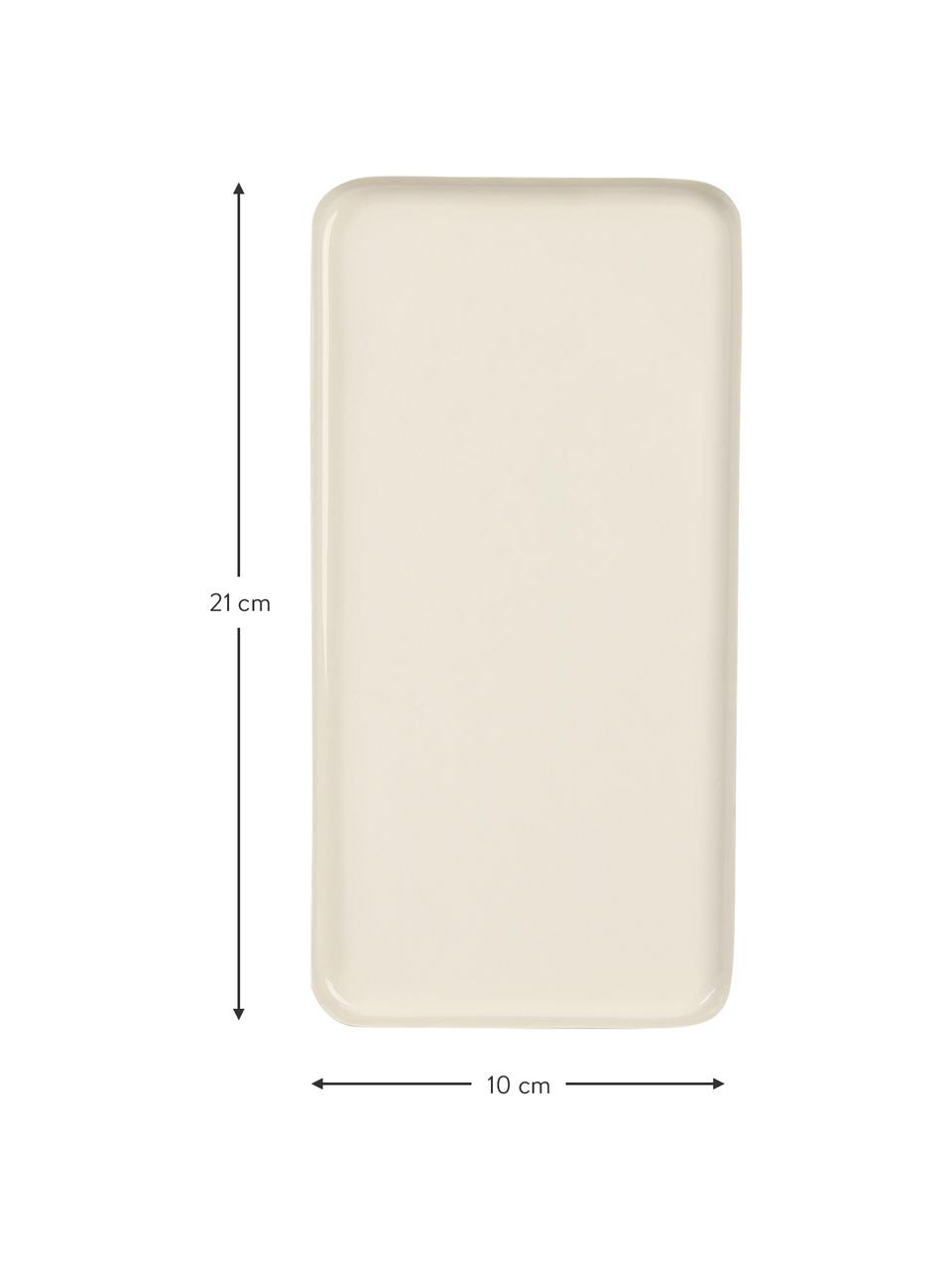 Deko-Tablett Rectangle aus Metall, Metall, beschichtet, Beige, B 21 x T 10 cm