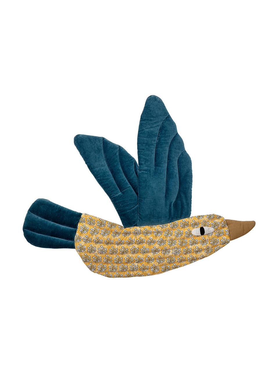 Decoración de pared Blue Bird, Funda: algodón, Amarillo, azul, marrón, blanco, An 62 x Al 52 cm