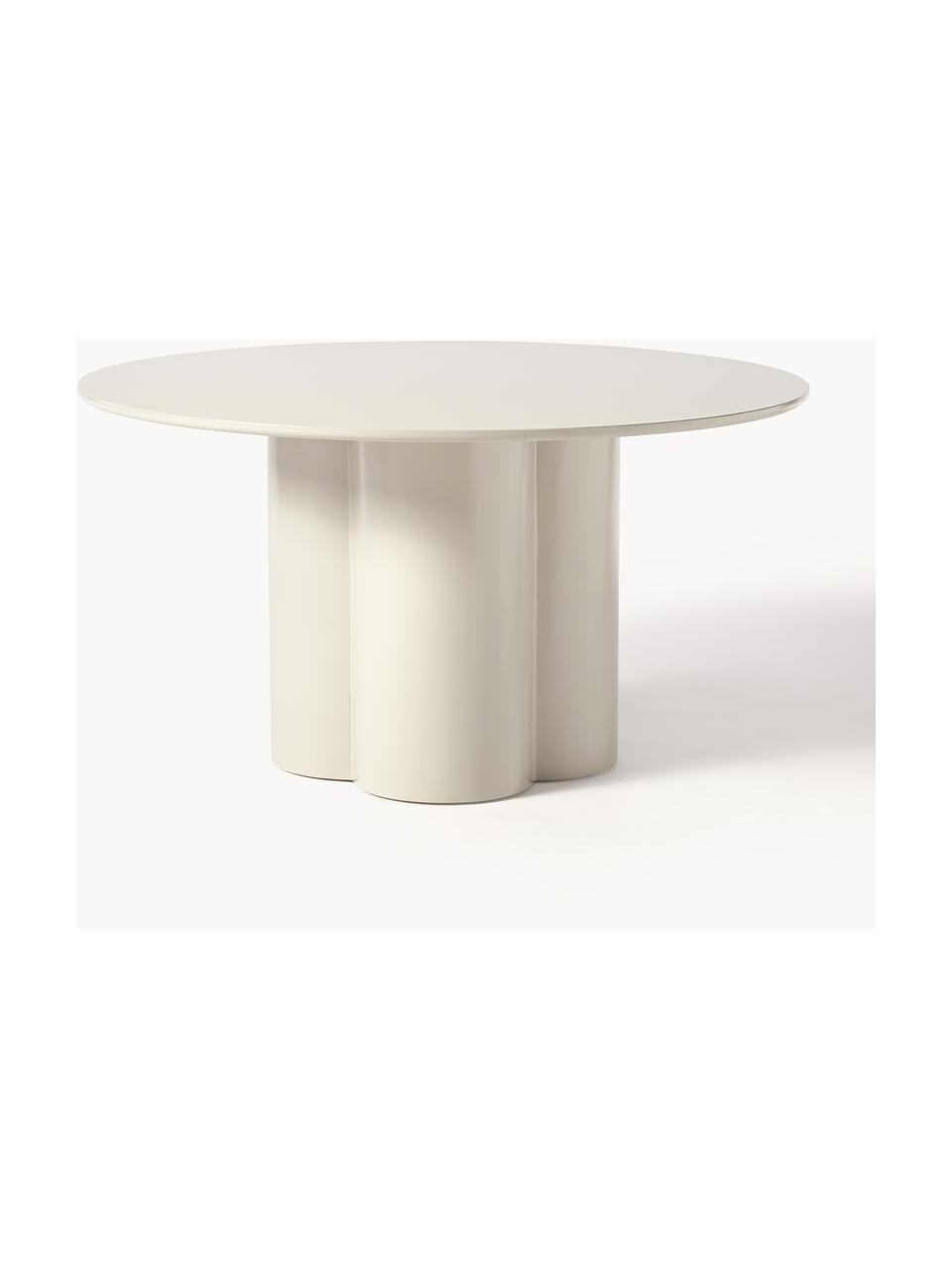 Kulatý jídelní stůl ze dřeva Keva, různé velikosti, MDF deska (dřevovláknitá deska střední hustoty), certifikace FSC, potažená, Tlumeně bílá, Ø 140 cm