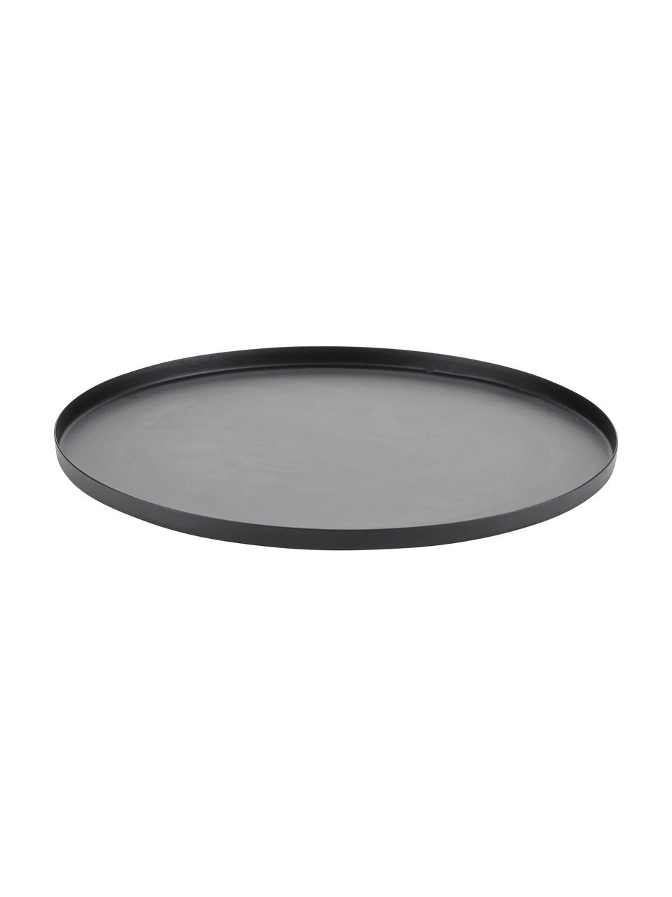 Plateau décoratif rond en métal Classico, Métal, Noir, Ø 35 cm