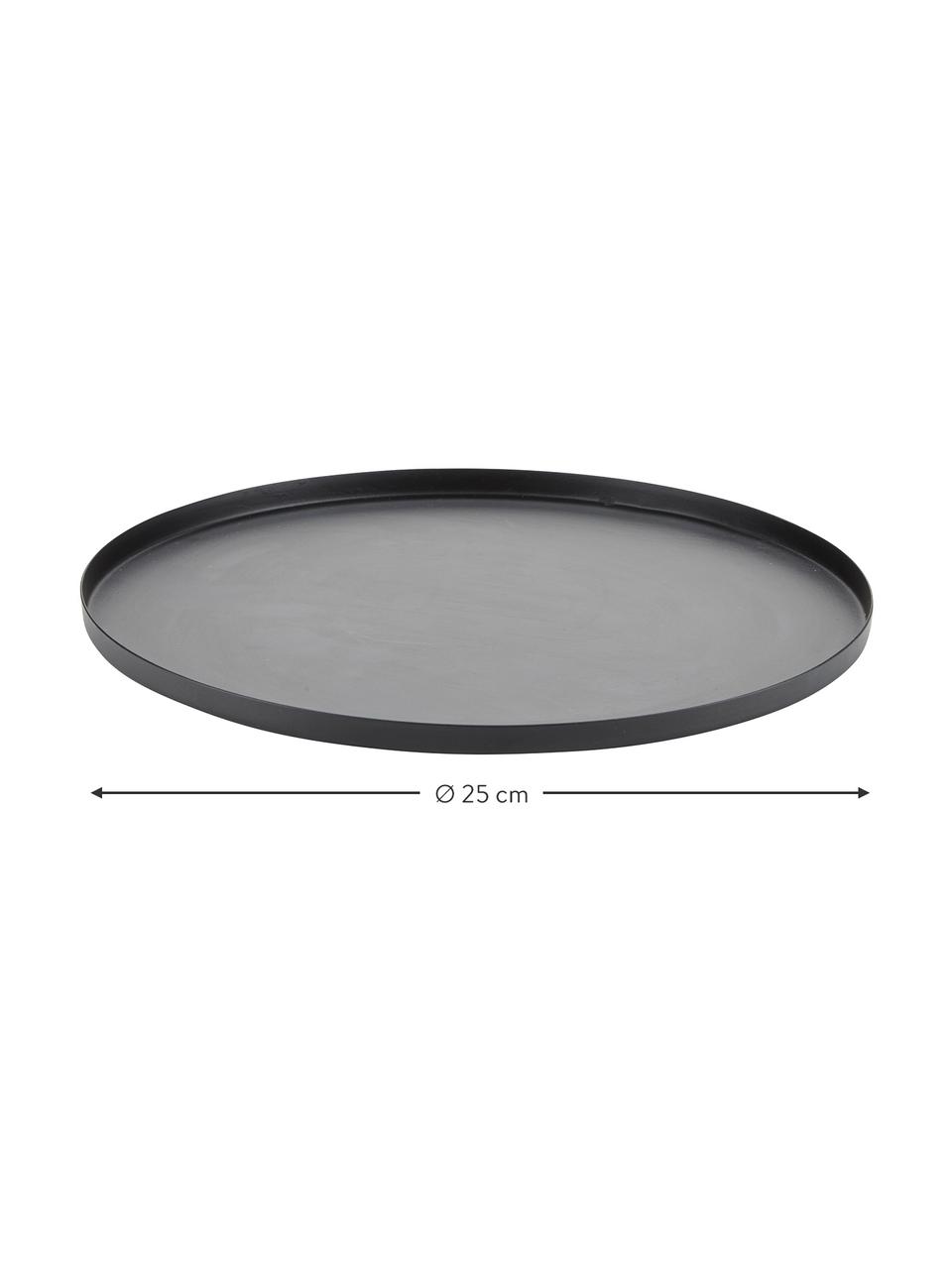 Plateau décoratif rond en métal Classico, Métal, Noir, Ø 35 cm