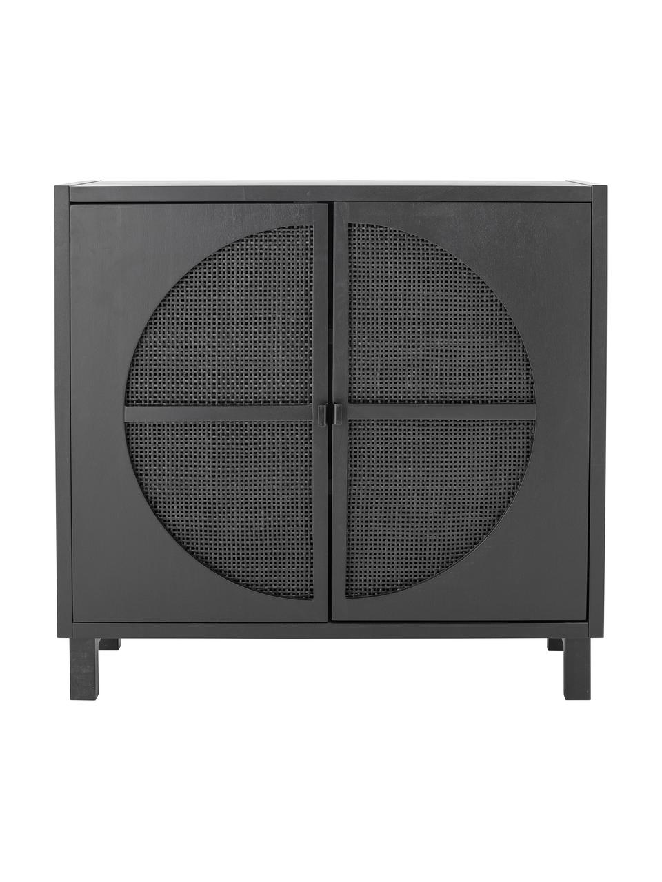 Aparador con puertas Trento, Estructura: madera de Gmelina, Negro, An 105 x Al 100 cm