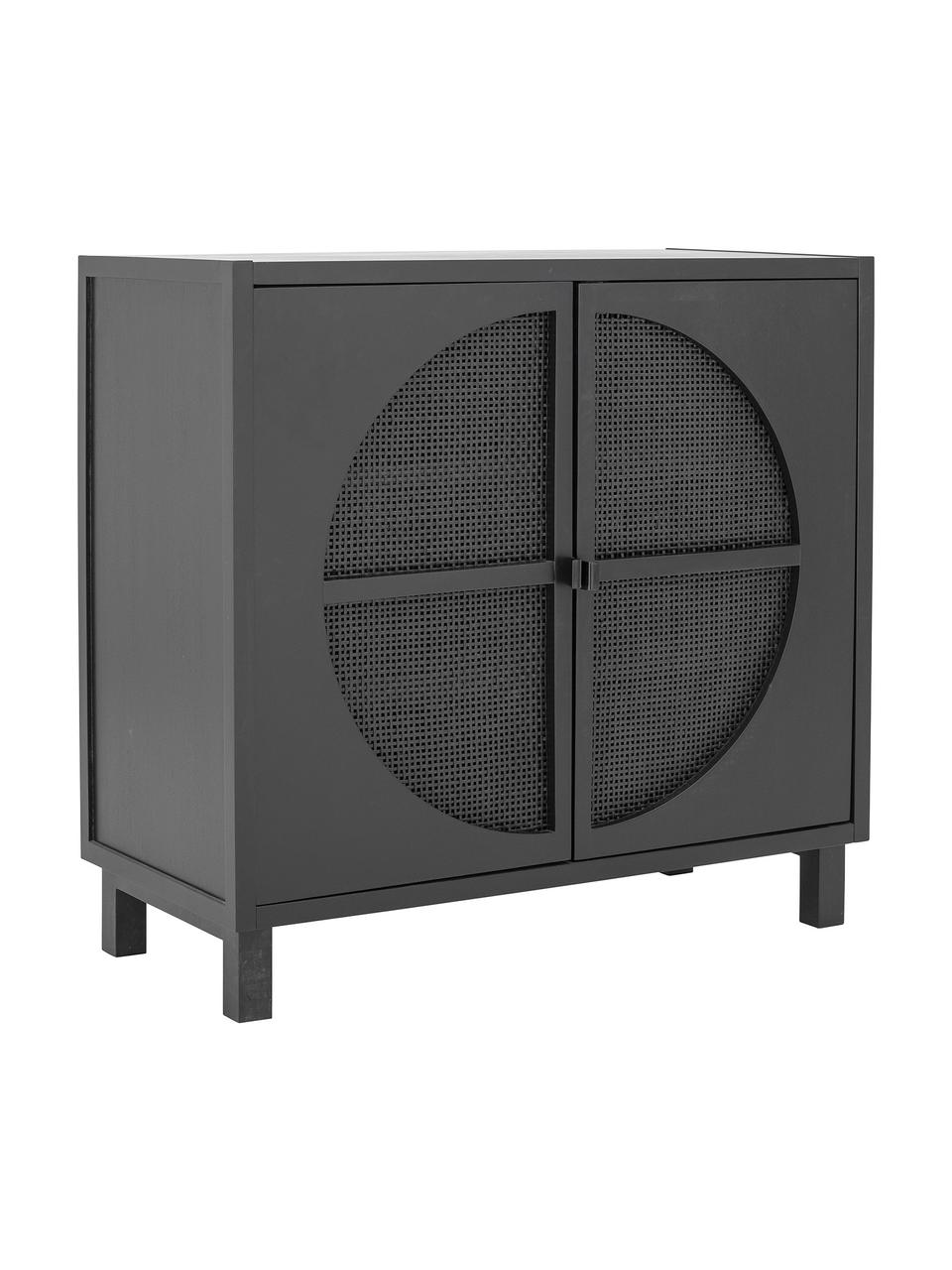Dressoir Trento met deuren, Frame: Gmelina-hout, Zwart, B 105 x H 100 cm