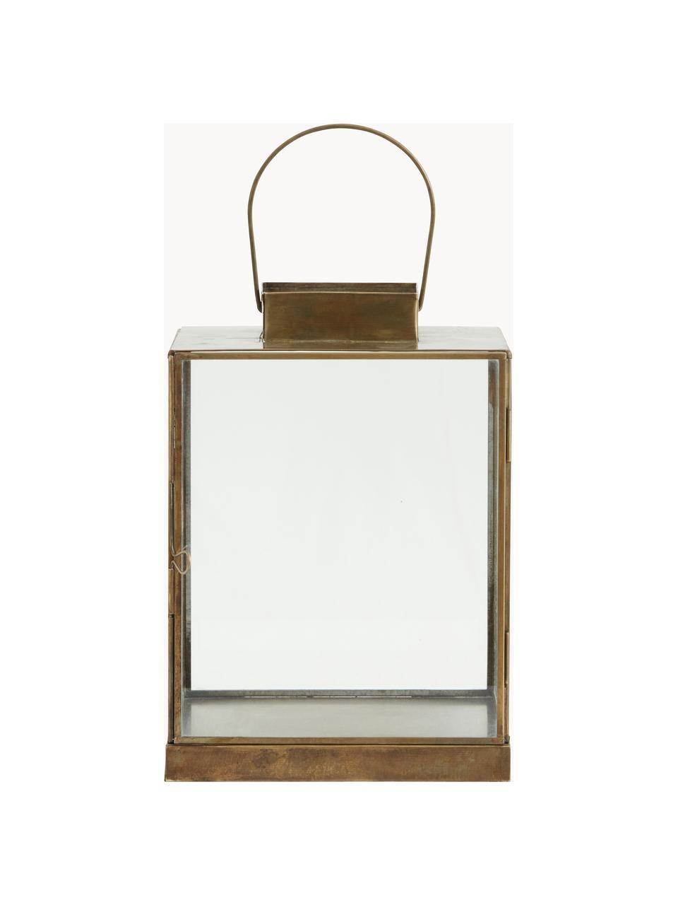 Malý lampáš Antique, Odtiene zlatej, priehľadná, Š 19, V 27 cm