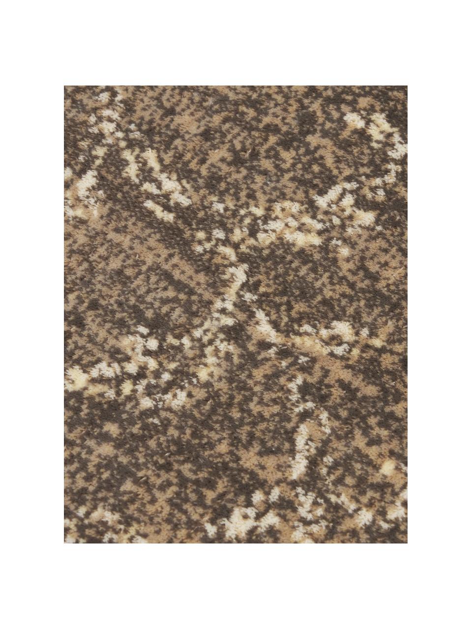 Tapis vintage tons beiges Rugged, 66 % viscose, 25 % coton, 9 % polyester, Beige, brun, larg. 170 x long. 240 cm (taille M)