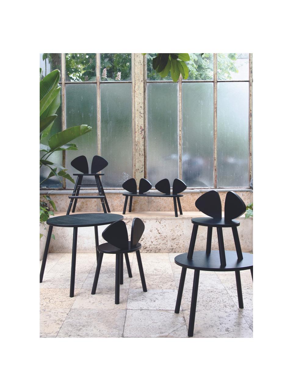 Oválny detský stolík Mouse, Dubová dyha, lakovaná 

Tento produkt je vyrobený z trvalo udržateľného dreva s certifikátom FSC®., Čierna, Š 60 x H 46 cm
