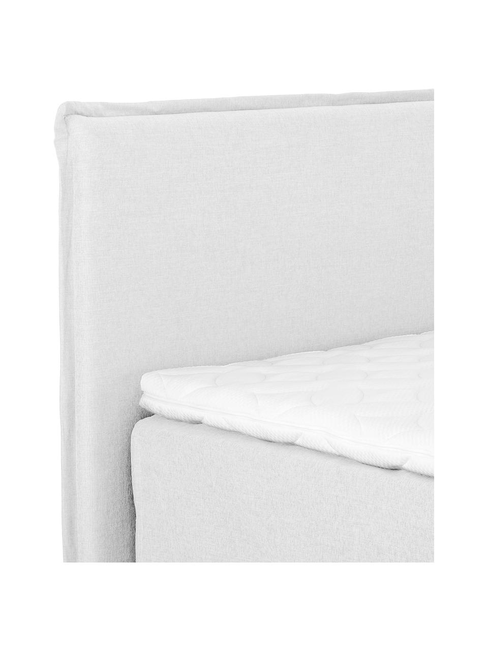 Letto boxspring premium Violet, Materasso: a molle insacchettate a 7, Piedini: legno di faggio massiccio, Grigio chiaro, 200 x 200