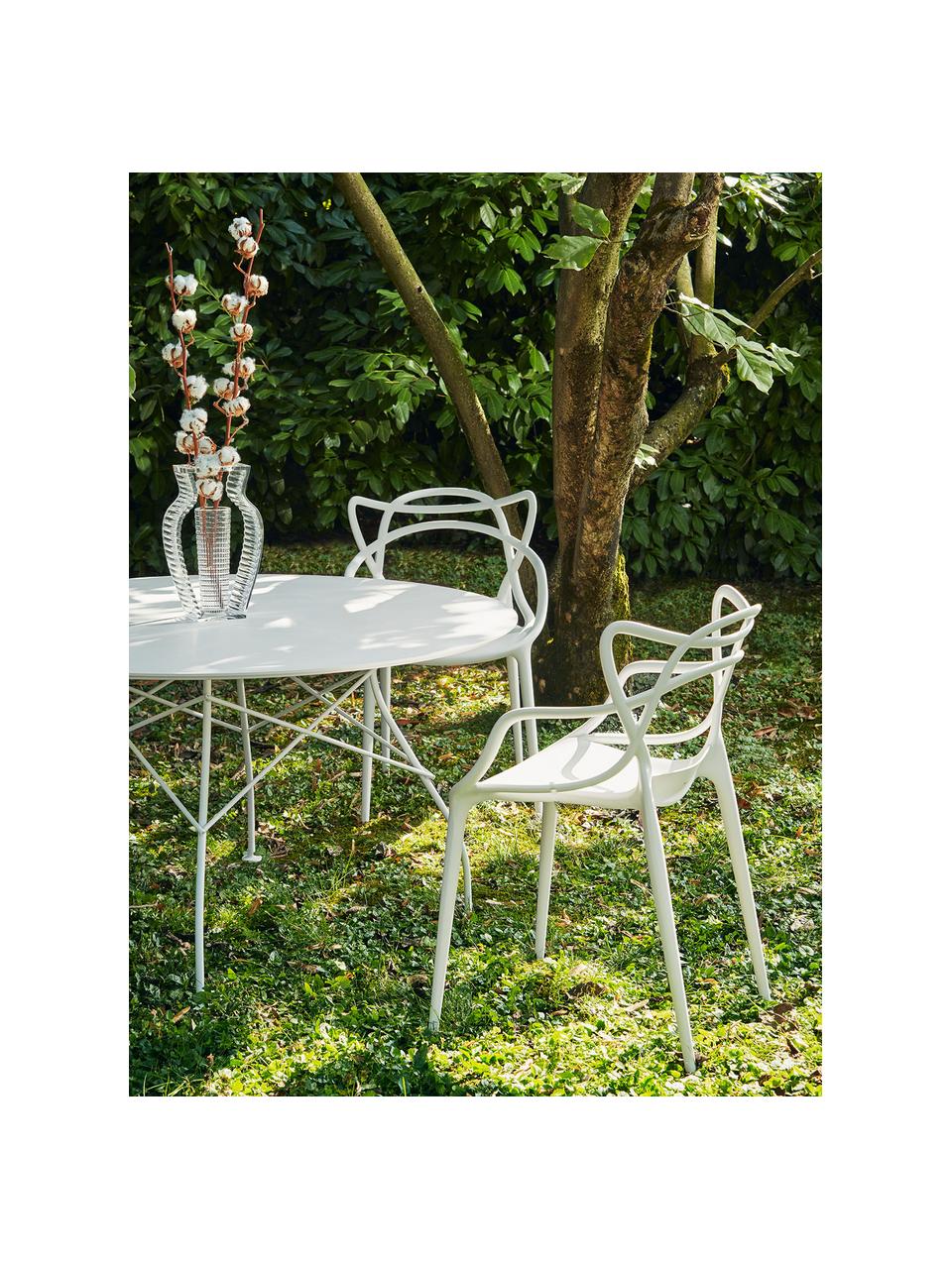 Stoličky s opierkami Masters, 2 ks, Plast, Biela, Š 57 x H 47 cm