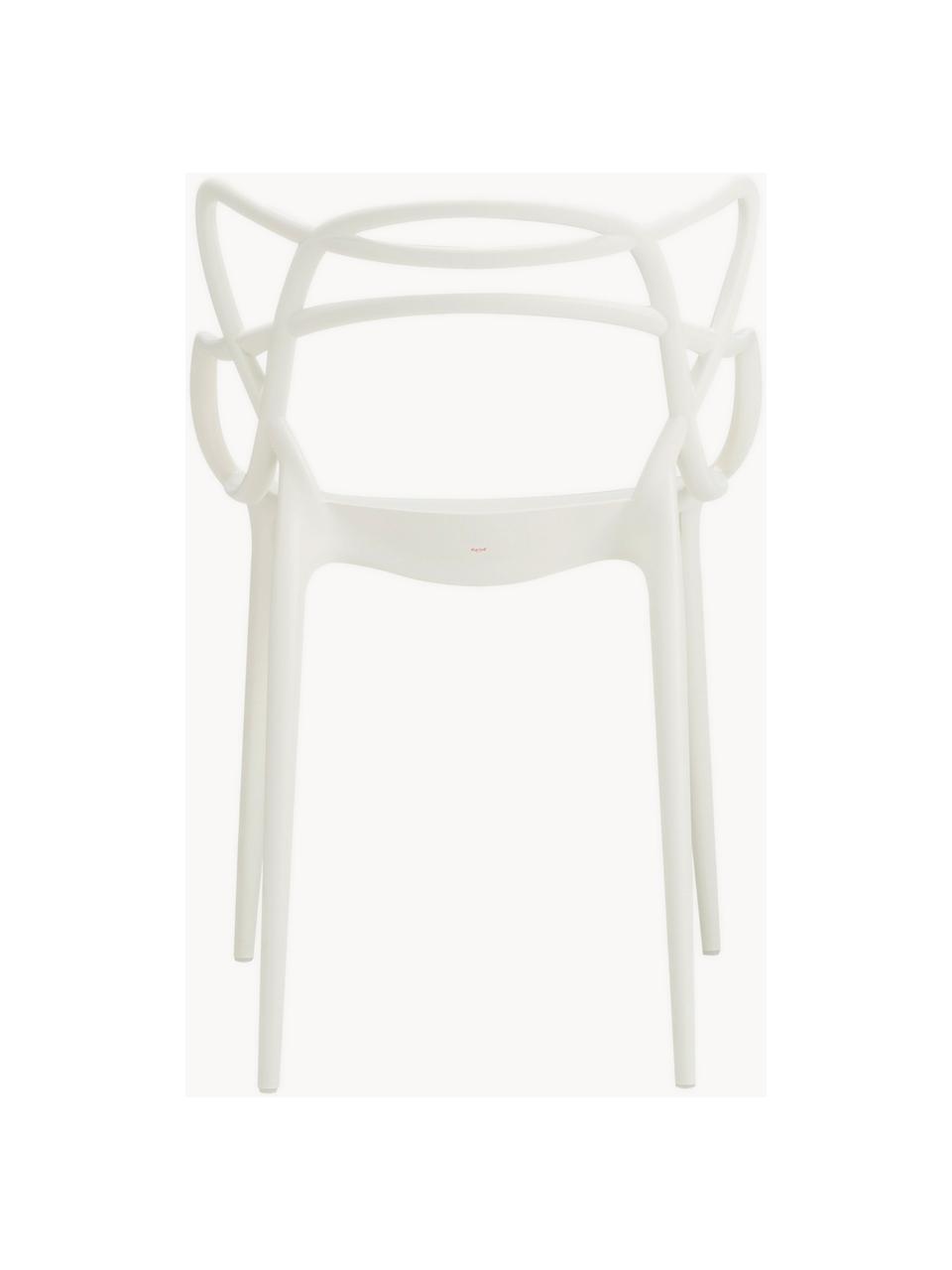 Chaises à accoudoirs Masters, 2 pièces, Plastique, Blanc, larg. 57 x prof. 47 cm