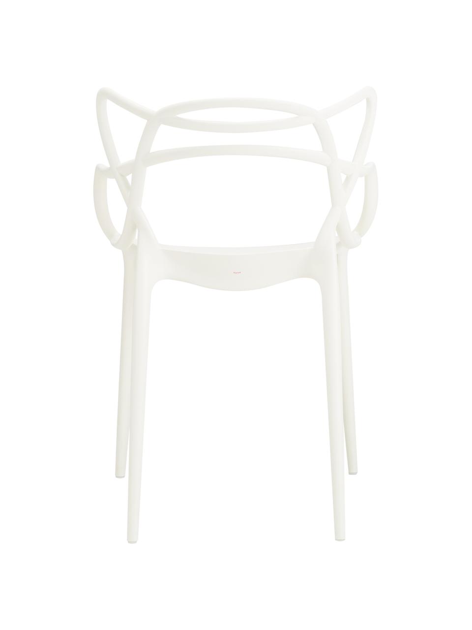 Design Armlehnstühle Masters in Weiß, 2 Stück, Polypropylen, Greenguard-zertifiziert, Weiß, B 57 x H 84 cm