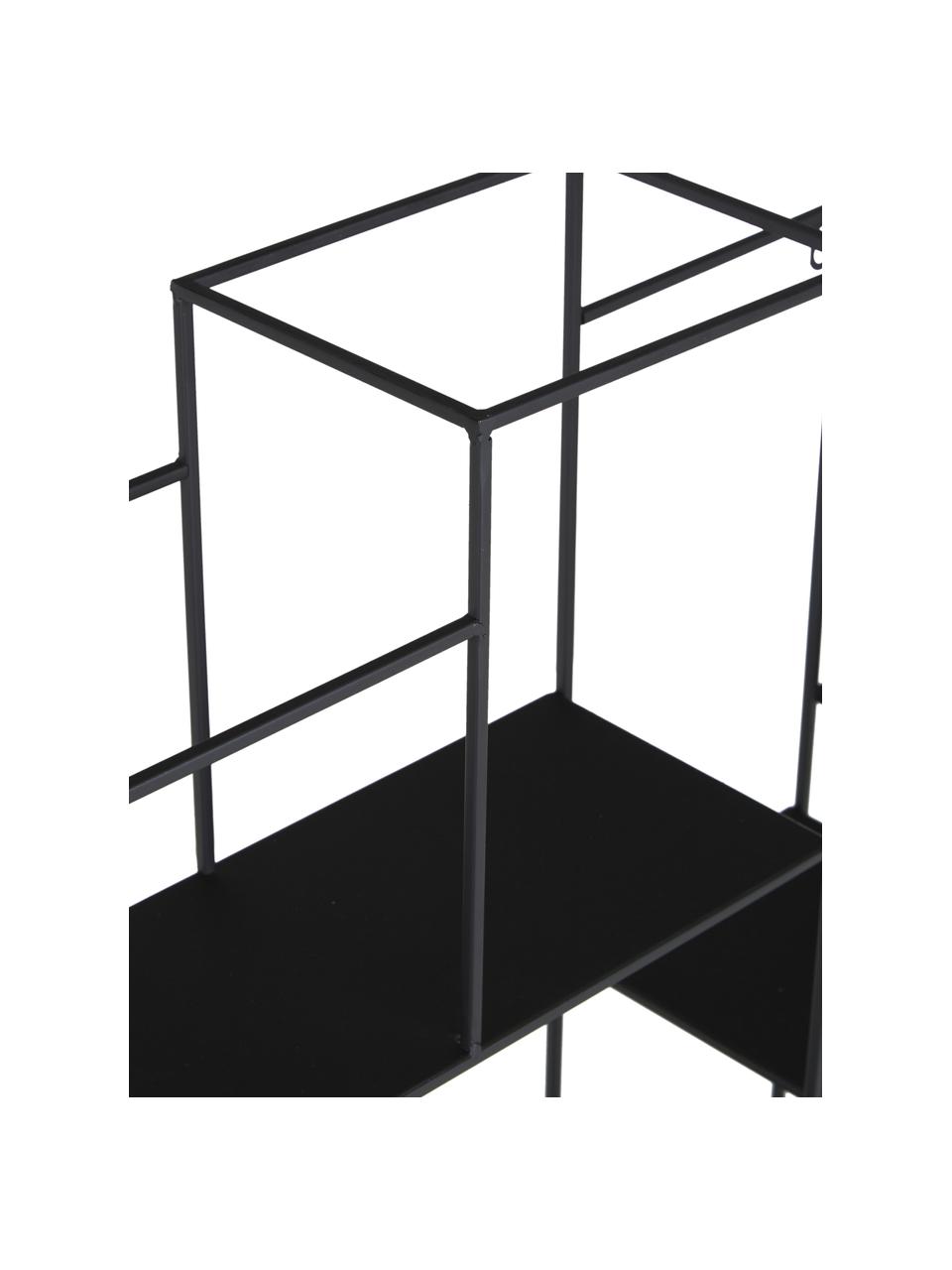 Metall-Wandregal Parnke mit 8 Fächern, Metall, pulverbeschichtet, Schwarz, 98 x 68 cm